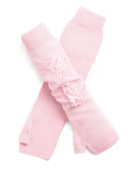 Barrie embossed-detail gloves Pink C30832