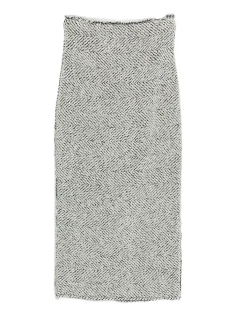 Alberta Ferretti herringbone-pattern wool skirt Grey 01025155