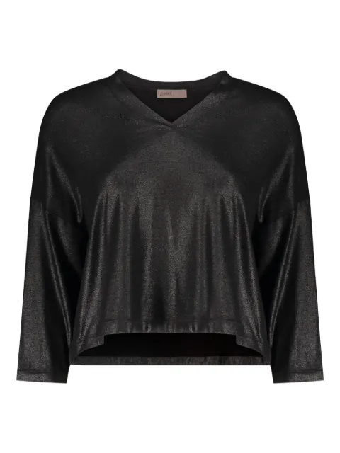 Herno V-neck metallic top Black JV00008DR52053