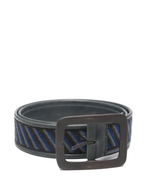 Romeo Gigli Pre-Owned 1990s striped belt Black GI180CS