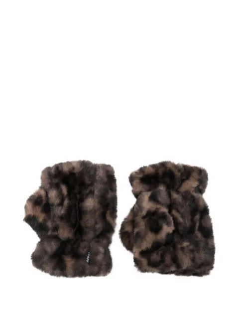 Apparis Ariel leopard-print fingerless gloves Brown F4GL070DRLE