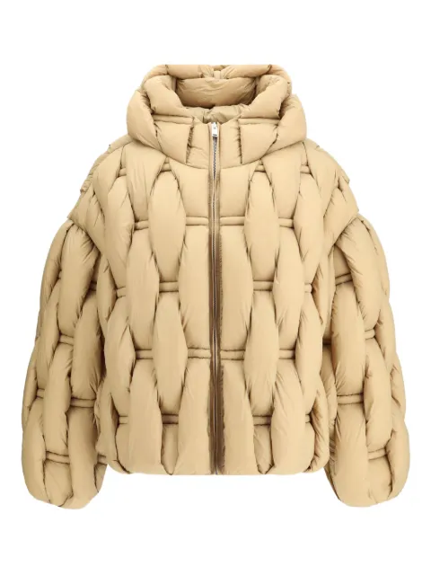 RAXXY hooded woven puffer jacket Neutrals CRDJ09613
