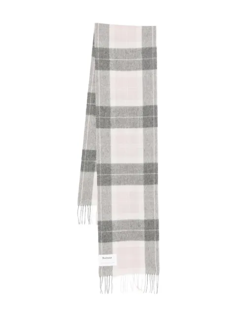 Barbour checked fringed scarf Neutrals LSC0129PI11