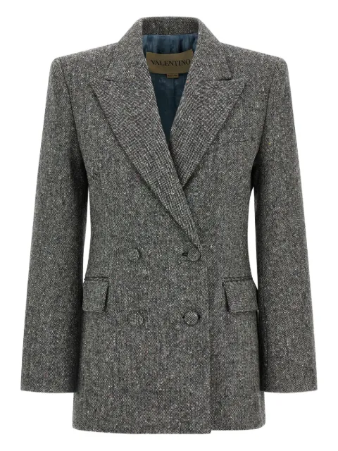 Valentino Garavani peak-lapel double-breasted blazer Grey BCE4V29R2