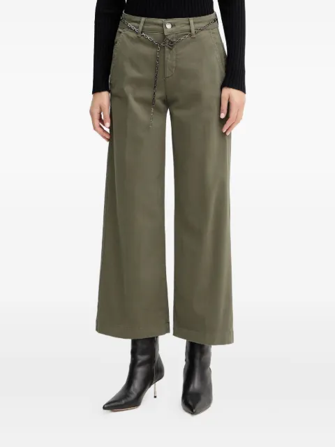 LIU JO chain-belt trousers Green MF5406T8191