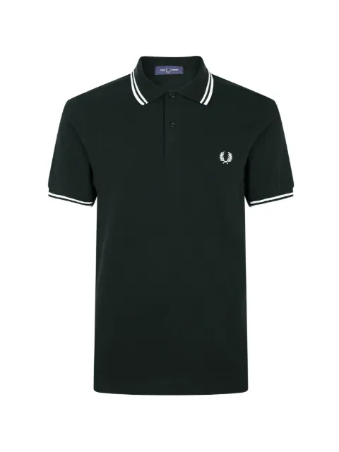 Fred Perry striped-trim cotton polo shirt Green FPM3600P55