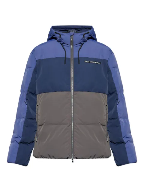 Ea7 Emporio Armani hooded colour-block jacket Blue 7M000946AF13190