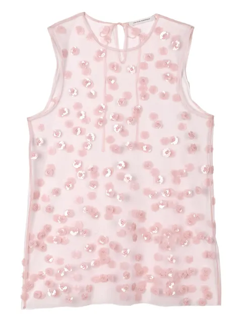 Cecilie Bahnsen Utania sequin blossom tulle top Pink UTANIATOPBLOSSOMSEQUINTULLEBLUSHPINK