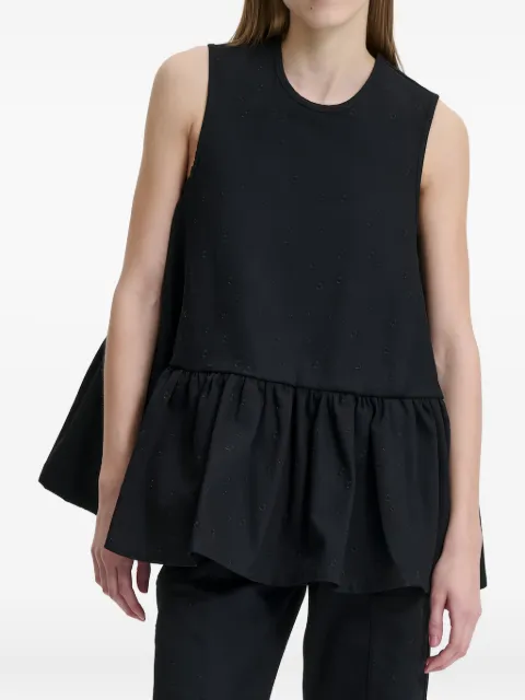 Cecilie Bahnsen Barbara embroidered top Black BARBARATOPEMBROIDEREDDENIMBLACK