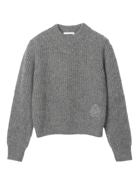 Cecilie Bahnsen Bega fisherman knit flower appliqué pullover Grey BEGAPULLOVERFISHERMANKNITLIGHTGREY