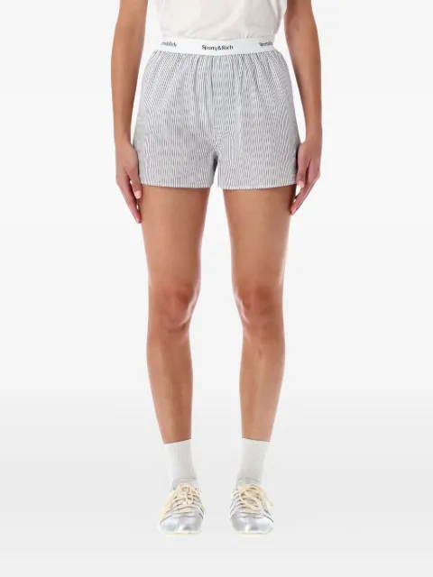 Sporty & Rich Yankees Serif striped shorts Blue SH004623631ST09