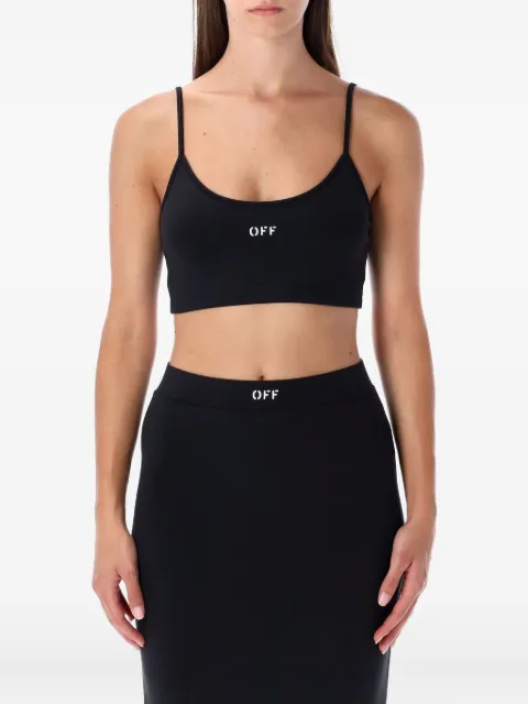Off-White Sleek spaghetti-strap crop top Black OWAD26YF25JER0011001