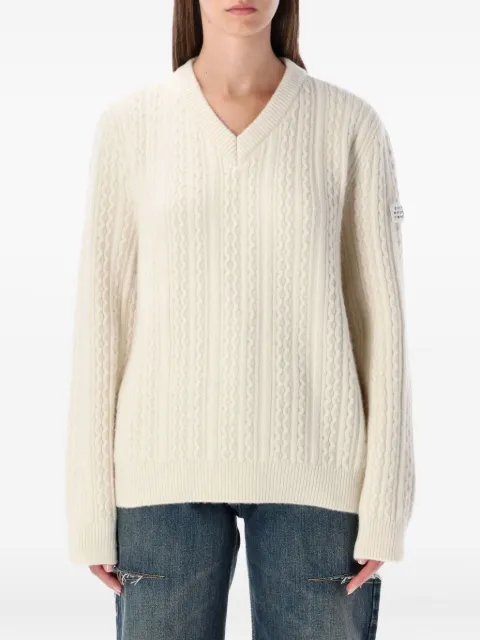 MM6 Maison Margiela cable-knit V-neck sweater Neutrals S62HN0008M13195