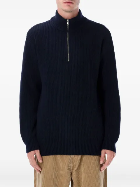 colorful standard half-zip ribbed sweater Blue CS5091