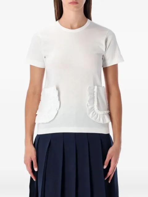 Comme Des Garçons Girl ruffled pocket top White NPT010051