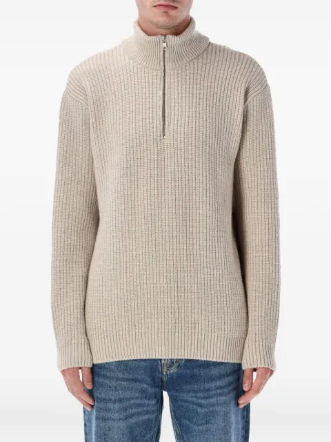 colorful standard half-zip ribbed sweater Neutrals CS5091