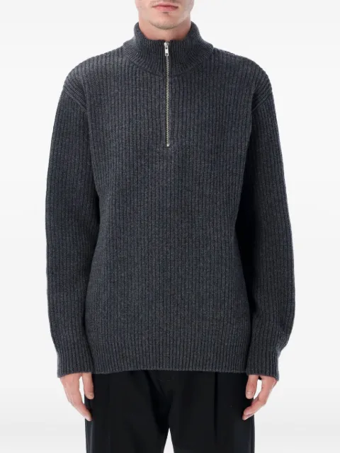 colorful standard half-zip ribbed-knit sweater Grey CS5091