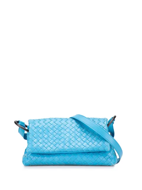 Bottega Veneta Pre-Owned 2012-2025 Nappa Intrecciato Flap crossbody bag Blue NOEQ0CIUKYI14VUU