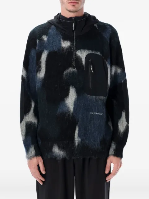 and Wander hooded zip sweater Blue 5745284063
