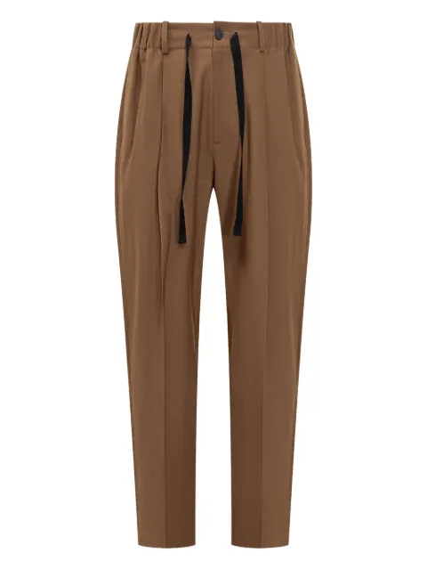Studio Nicholson elasticated-drawcord trousers Brown NOAMSNM1186HERITAGEWOOLTOBACCO