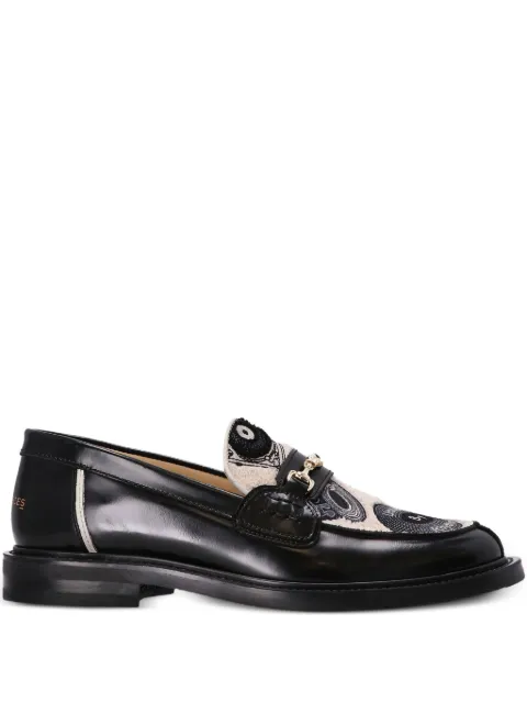 Filling Pieces graphic-pattern leather loafers Black 122511303240