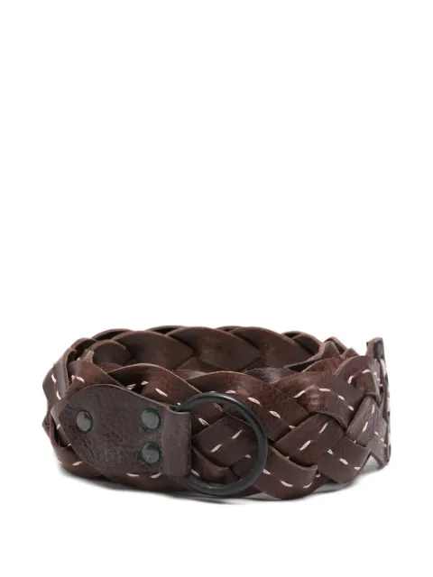 Romeo Gigli Pre-Owned 1990s braided leather belt Brown RG180CN