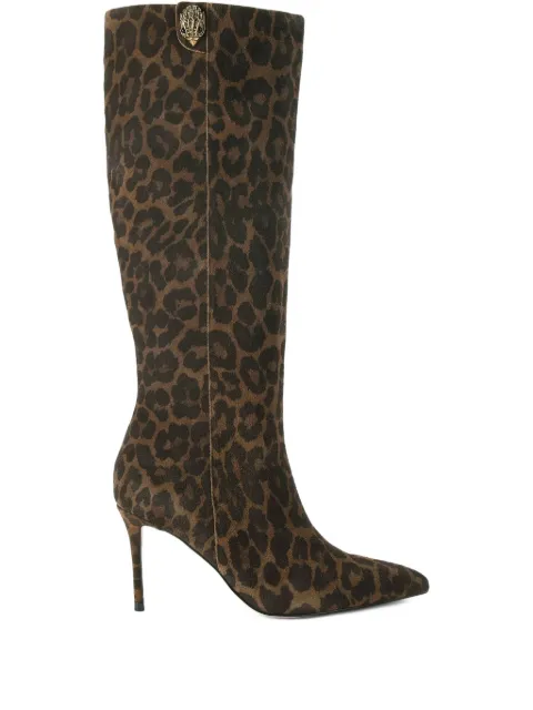 Kurt Geiger London 85mm Belgravia leopard-print knee-high boots Brown 5002535029
