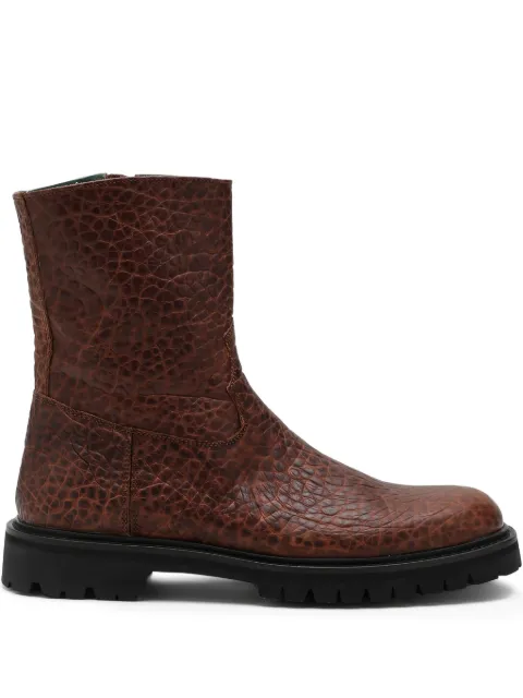 VINNY'S croco-embossed leather boots Brown 12602800