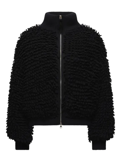 Moncler Grenoble ribbed-collar zip cardigan Black K24039B00004M6567999