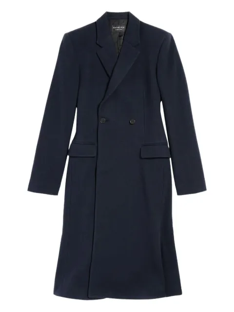 Balenciaga wool double-breasted coat Blue 850608TQU14