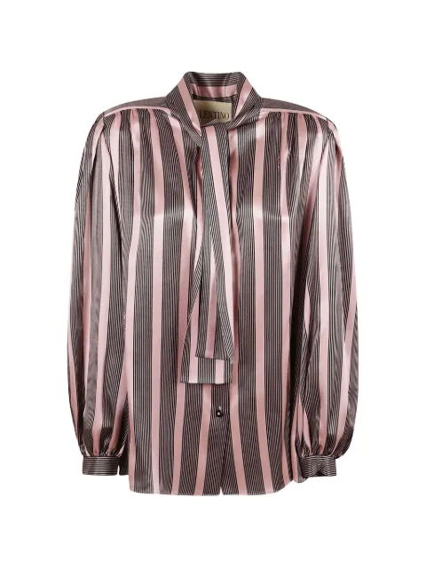 Valentino Garavani striped long-sleeve shirt Black BAB7Z79TE