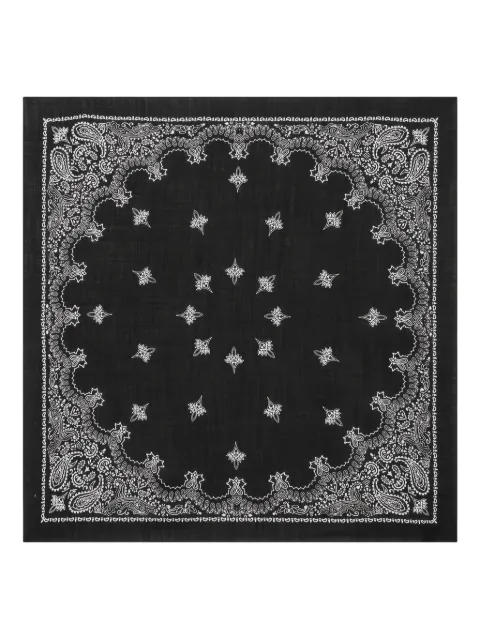 Destin paisley-print wool scarf Black JUCABA