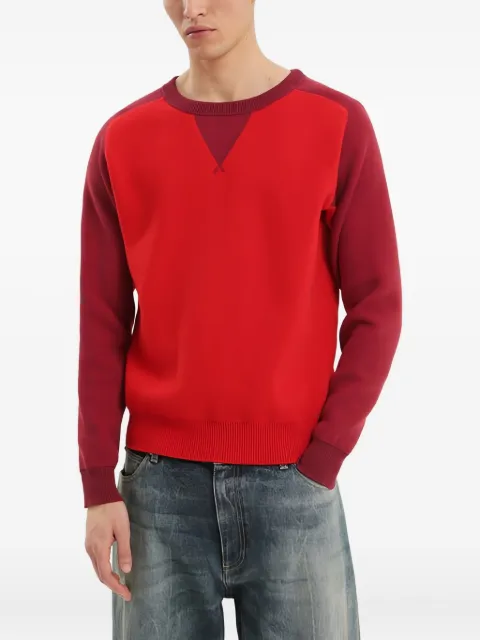1989 STUDIO crew-neck panelled sweater Red F04MAL005
