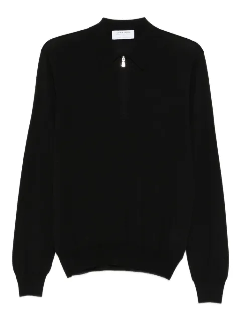 Gran Sasso half-zip wool sweater Black 4313714789099