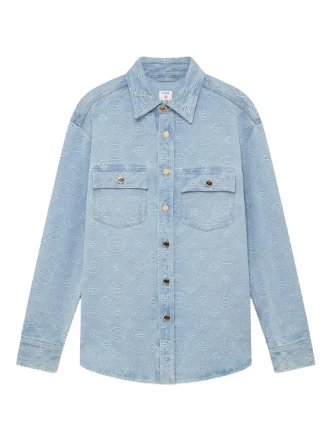 Casablanca monogram-embroidered shirt Blue MAW25SH18901