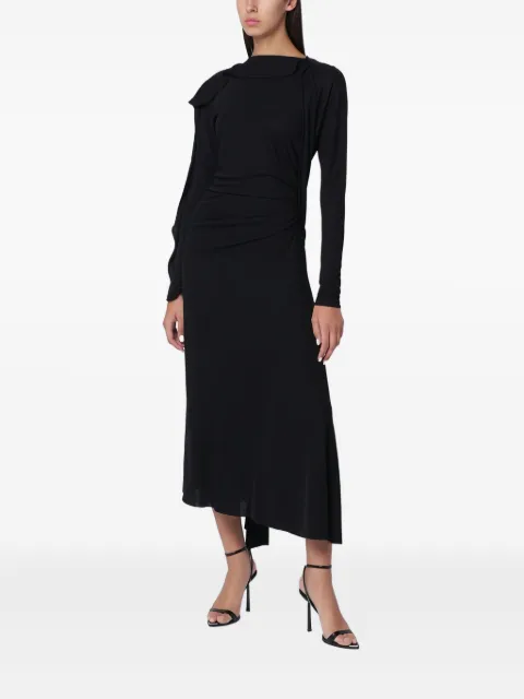 Victoria Beckham draped long-sleeve midi dress Black 1425WDR006963A