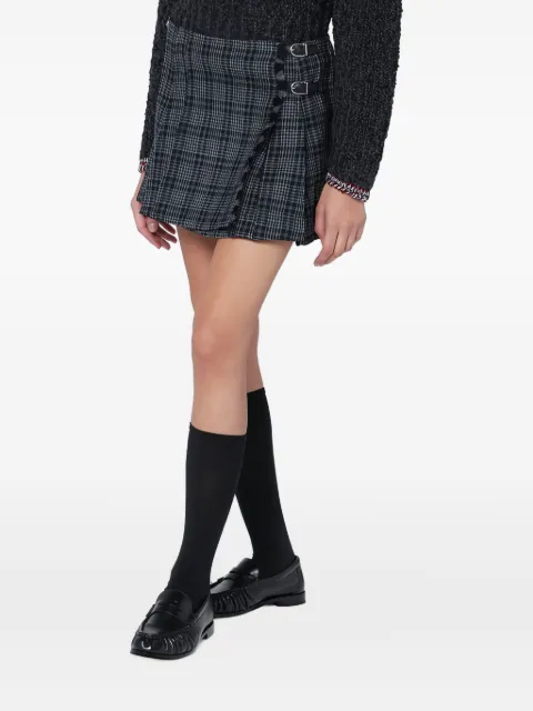 Durazzi Milano pleated check mini skirt Black FW25SK02