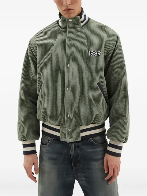 1989 STUDIO corduroy embroidered bomber jacket Green F04MBD002FAB001
