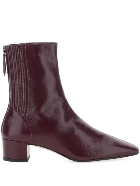 Aquazzura 35mm leather zip-fastening boots Red SHOMIDB8NSIBKR
