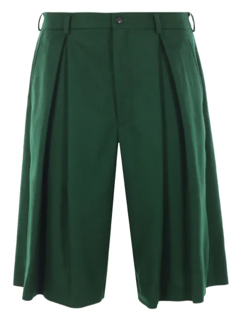 Comme des Garçons Homme Plus pleated darted wool shorts Green PPP037W253GREEN