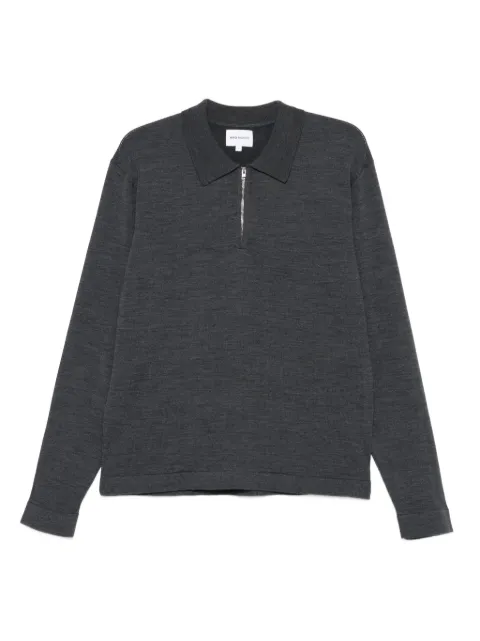 Norse Projects zip-neck polo shirt Grey N450650