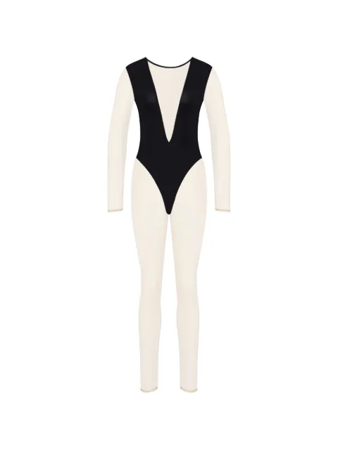 Maison Close Pure Tentation V-neck long-sleeve jumpsuit Black 563882