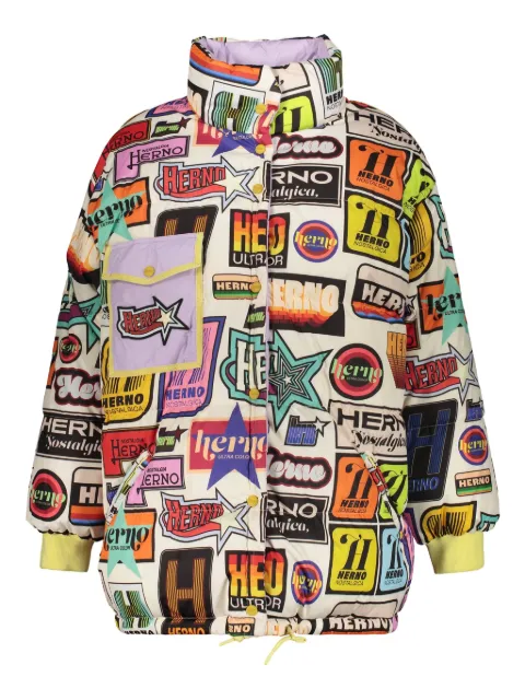 Herno printed reversible puffer jacket White PI001770D12552P