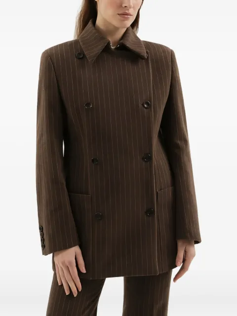 1989 STUDIO double-breasted pinstripe blazer Brown F04WBH004FAB003