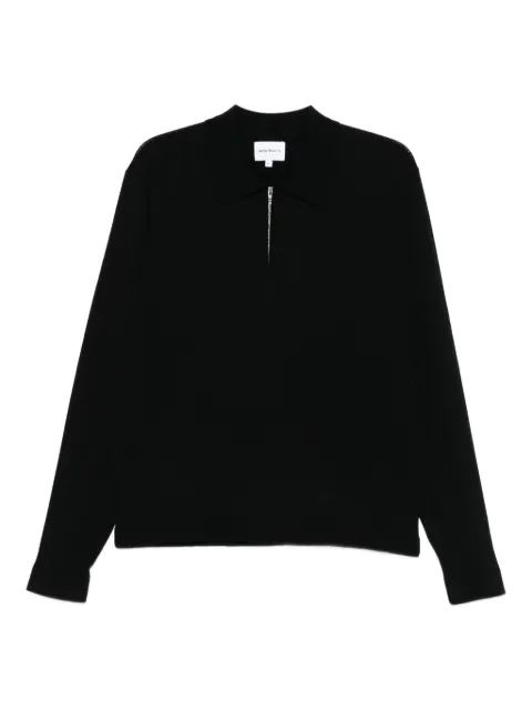 Norse Projects zip-neck polo shirt Black N450650