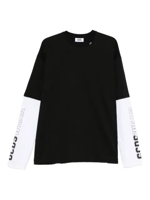 GCDS long-sleeve logo-detail t-shirt Black B2CM2206JF1