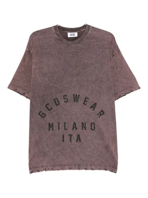 GCDS distressed-effect graphic-print t-shirt Red B2CM2312JF1