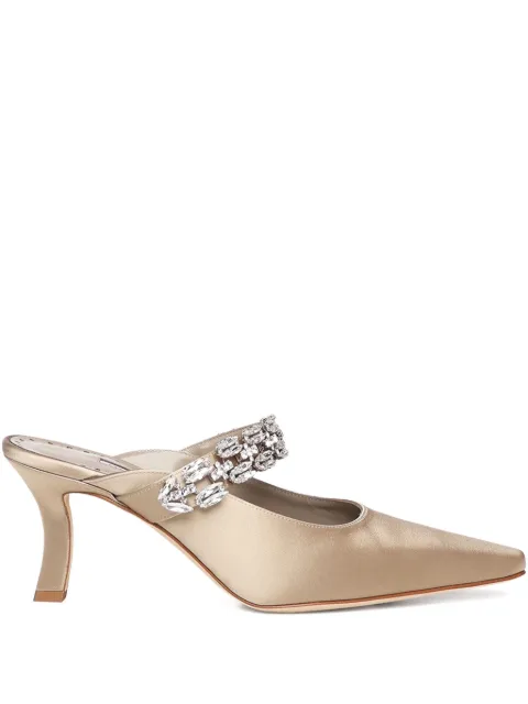 Manolo Blahnik crystal-embellished heeled pumps Neutrals 32530822330