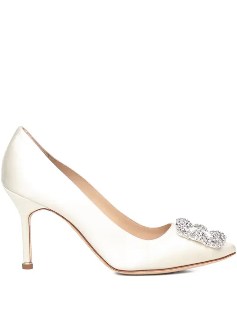 Manolo Blahnik crystal-embellished heel pumps White 9XX03171309