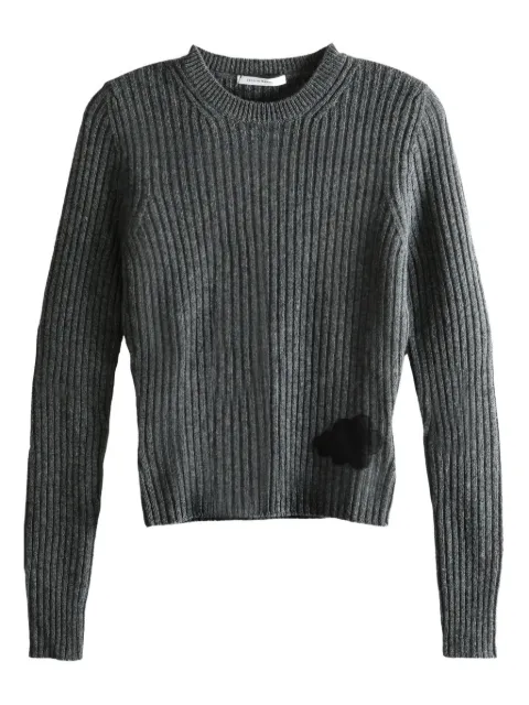 Cecilie Bahnsen ribbed appliqué sweater Grey 325KNI51009